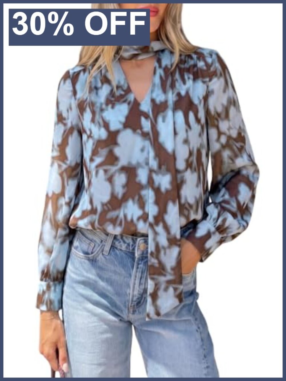 PRETTYGARDEN Women's Chiffon Boho Blouse Long Sleeve Business Casual Work Top